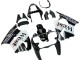 Billige Kawasaki ZX6R Motorrad Verkleidung 2000-2002 - Glanzendes Schwarz Weiss West Michelin