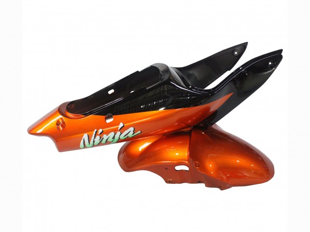 Billige Kawasaki ZX6R Motorrad Verkleidung 2000-2002 - Orange Schwarz
