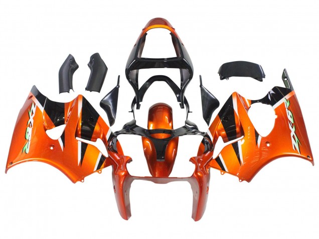 Billige Kawasaki ZX6R Motorrad Verkleidung 2000-2002 - Orange Schwarz