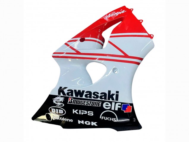 Billige Kawasaki ZX6R Motorrad Verkleidung 2000-2002 - Weiss Rot Schwarz