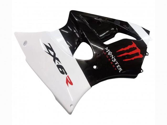 Billige Kawasaki ZX6R Motorrad Verkleidung 2000-2002 - Weiss Schwarz Rot Monster