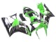 Billige Kawasaki ZX6R Motorrad Verkleidung 2003-2004 - Grun Weiss Schwarz