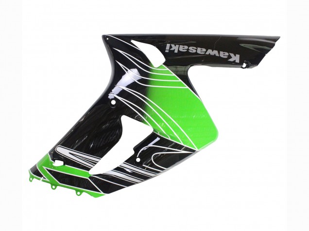 Billige Kawasaki ZX6R Motorrad Verkleidung 2003-2004 - Grun Weiss Schwarz