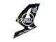 Billige Kawasaki ZX6R Motorrad Verkleidung 2003-2004 - Glanzendes Schwarz Weiss Motul Lucky Strike