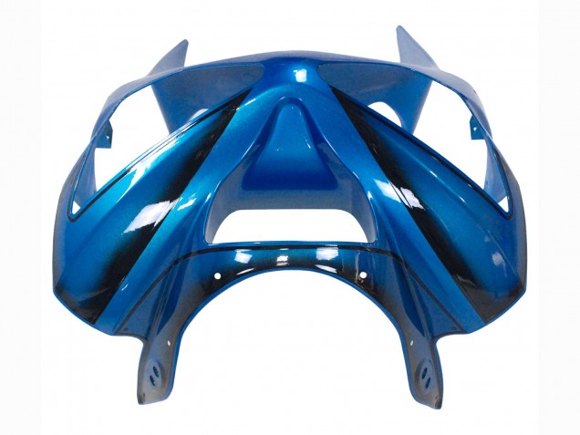 Billige Kawasaki ZX6R Motorrad Verkleidung 2003-2004 - Blau Weiss Rot Hai