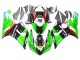 Billige Kawasaki ZX6R Motorrad Verkleidung 2005-2006 - Grun Rot Schwarz Elf 66