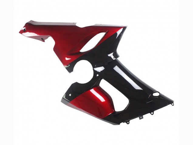 Billige Kawasaki ZX6R Motorrad Verkleidung 2005-2006 - Rot Glanzendes Schwarz