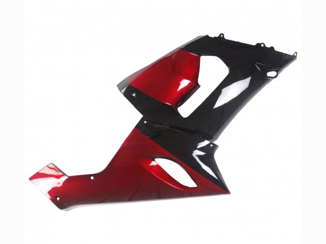 Billige Kawasaki ZX6R Motorrad Verkleidung 2005-2006 - Rot Glanzendes Schwarz