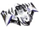 Billige Kawasaki ZX6R Motorrad Verkleidung 2005-2006 - Weiss Lila Schwarz Rizoma Playboy Denso