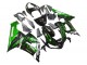 Billige Kawasaki ZX6R Motorrad Verkleidung 2005-2006 - Glanzendes Schwarz Grun Flamme