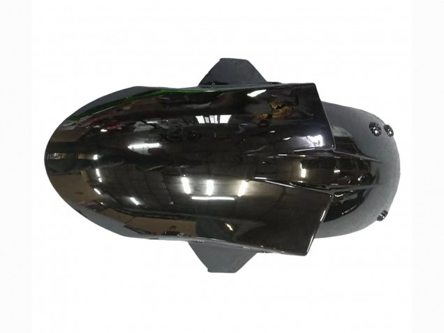 Billige Kawasaki ZX6R Motorrad Verkleidung 2005-2006 - Glanzendes Schwarz Grun Flamme