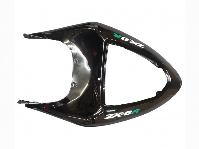 Billige Kawasaki ZX6R Motorrad Verkleidung 2005-2006 - Glanzendes Schwarz Grun Flamme
