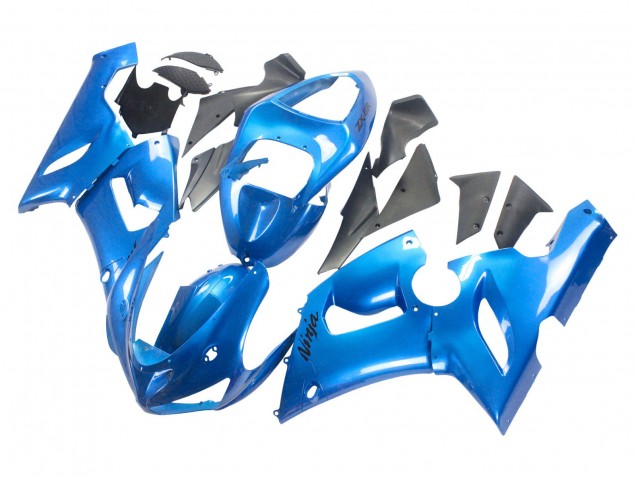 Billige Kawasaki ZX6R Motorrad Verkleidung 2005-2006 - Glanzendes Blau
