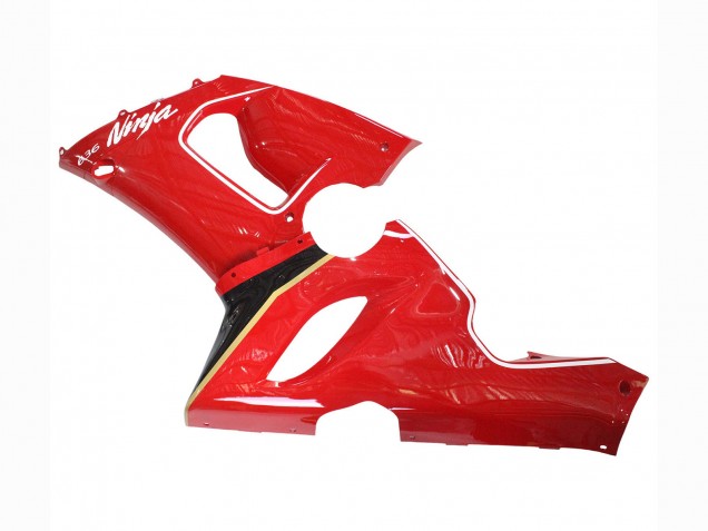 Billige Kawasaki ZX6R Motorrad Verkleidung 2005-2006 - Rot Gelb Schwarz