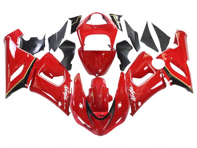 Billige Kawasaki ZX6R Motorrad Verkleidung 2005-2006 - Rot Gelb Schwarz