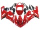 Billige Kawasaki ZX6R Motorrad Verkleidung 2005-2006 - Rot Gelb Schwarz