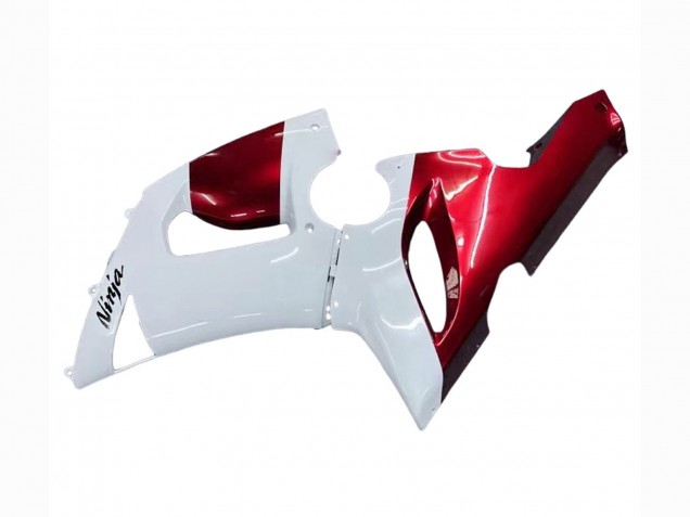 Billige Kawasaki ZX6R Motorrad Verkleidung 2005-2006 - Weiss Rot