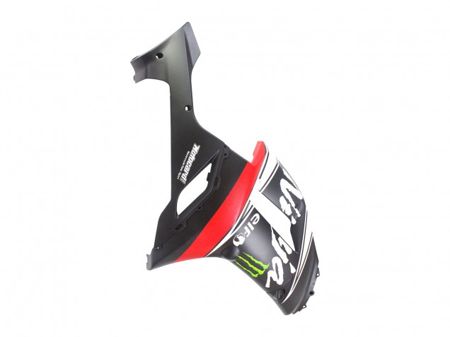 Billige Kawasaki ZX6R Motorrad Verkleidung 2007-2008 - Schwarz Weiss Rot mit weissem Schnee Aufkleber Ninja Elf