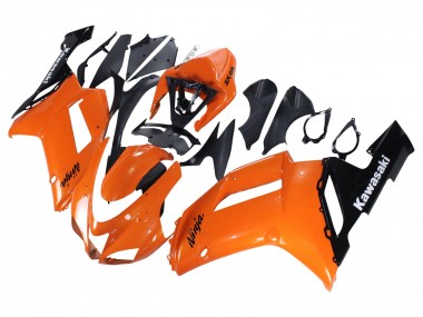 Billige Kawasaki ZX6R Motorrad Verkleidung 2007-2008 - Orange Schwarz Ninja