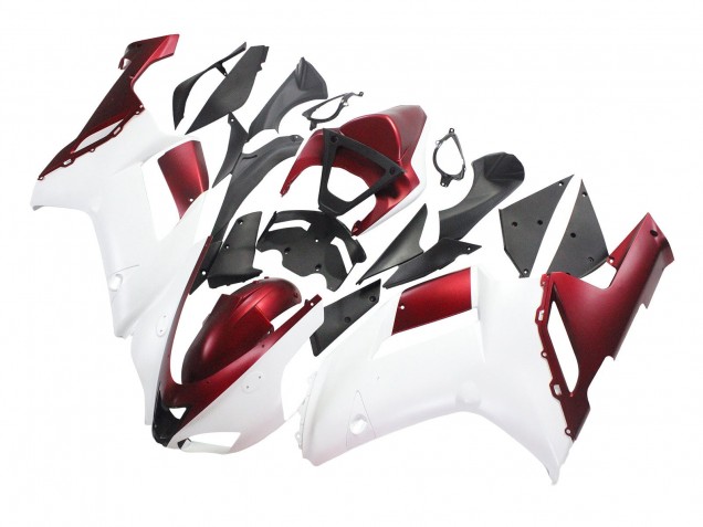 Billige Kawasaki ZX6R Motorrad Verkleidung 2007-2008 - Weiss Rot