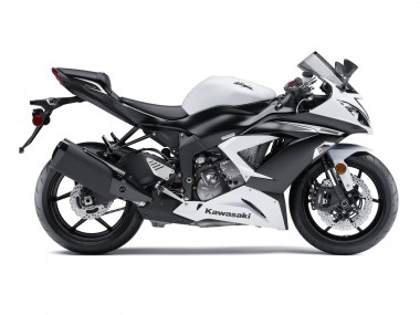 Billige Kawasaki ZX6R Motorrad Verkleidung 2009-2012 - Weiss Matt Schwarz