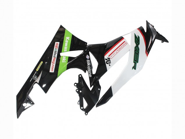 Billige Kawasaki ZX6R Motorrad Verkleidung 2009-2012 - Weiss Rot Schwarz Grun
