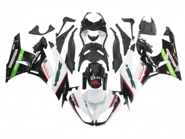 Billige Kawasaki ZX6R Motorrad Verkleidung 2009-2012 - Weiss Rot Schwarz Grun