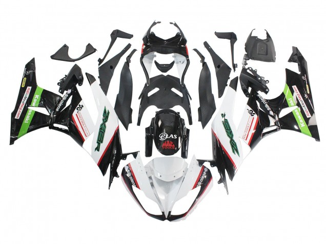 Billige Kawasaki ZX6R Motorrad Verkleidung 2009-2012 - Weiss Rot Schwarz Grun