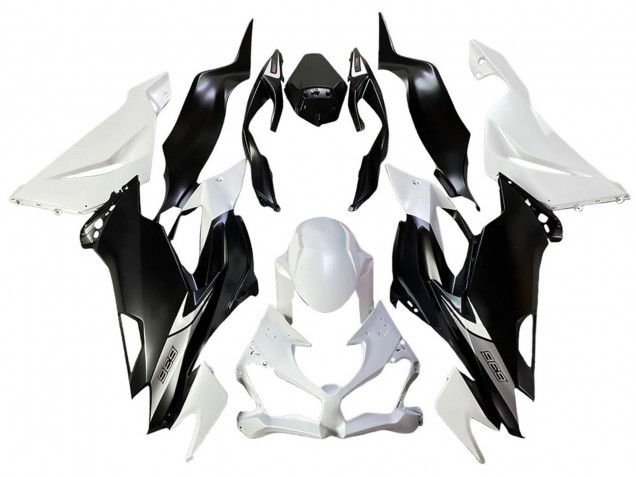 Billige Kawasaki ZX6R Motorrad Verkleidung 2013-2018 - Weiss Matt Schwarz