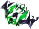 Billige Kawasaki ZX6R Motorrad Verkleidung 2019-2022 - Grun Matt Schwarz