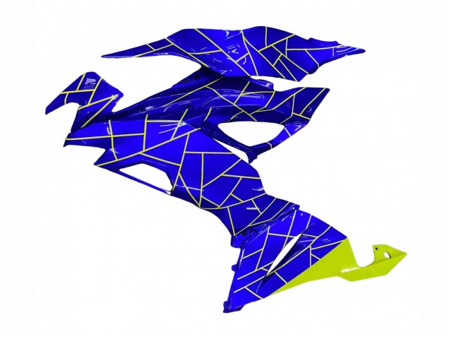Billige Kawasaki ZX6R Motorrad Verkleidung 2019-2022 - Blau Gelb