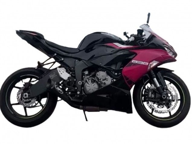 Billige Kawasaki ZX6R Motorrad Verkleidung 2019-2022 - Glanzendes Schwarz Rosa Ninja