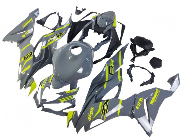 Billige Kawasaki ZX6R Motorrad Verkleidung 2019-2022 - Nardo Grau Gelb
