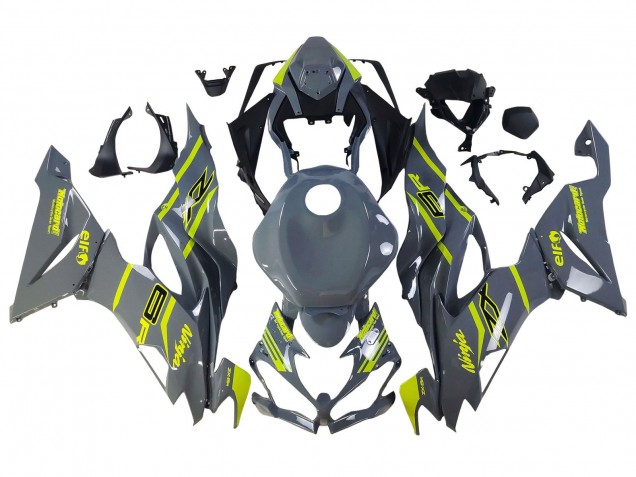 Billige Kawasaki ZX6R Motorrad Verkleidung 2019-2022 - Nardo Grau Gelb