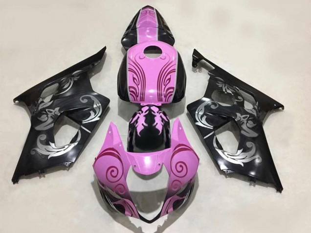 Billige Suzuki GSXR 1000 Motorrad Verkleidung 2003-2004 - Schwarz Rosa