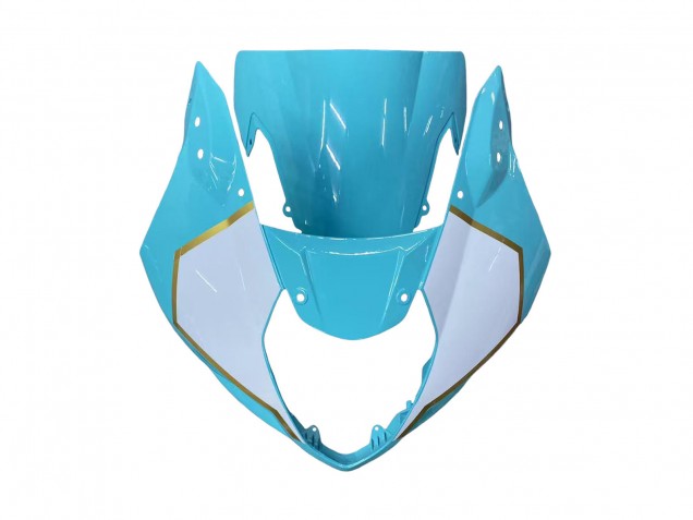 Billige Suzuki GSXR 1000 Motorrad Verkleidung 2003-2004 - Weiss Hellblau Gold