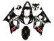 Billige Suzuki GSXR 1000 Motorrad Verkleidung 2003-2004 - Glanzendes Schwarz Weiss Rot Aufkleber