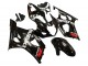 Billige Suzuki GSXR 1000 Motorrad Verkleidung 2003-2004 - Glanzendes Schwarz Weiss Rot Aufkleber