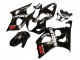 Billige Suzuki GSXR 1000 Motorrad Verkleidung 2003-2004 - Glanzendes Schwarz Weiss Rot Aufkleber