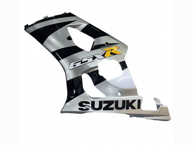 Billige Suzuki GSXR 1000 Motorrad Verkleidung 2003-2004 - Glanzendes Schwarz Silber Grau Gelb