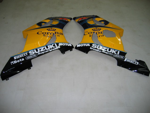 Billige Suzuki GSXR 1000 Motorrad Verkleidung 2003-2004 - Gelb Weiss Blau Schwarz Corona