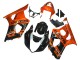 Billige Suzuki GSXR 1000 Motorrad Verkleidung 2003-2004 - Burnt Orange Glanzendes Schwarz