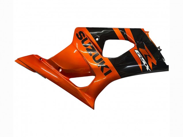 Billige Suzuki GSXR 1000 Motorrad Verkleidung 2003-2004 - Burnt Orange Glanzendes Schwarz