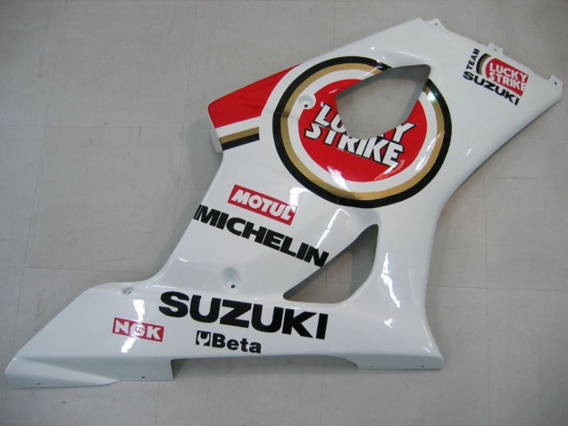 Billige Suzuki GSXR 1000 Motorrad Verkleidung 2003-2004 - Weiss Rot Motul Lucky Strike