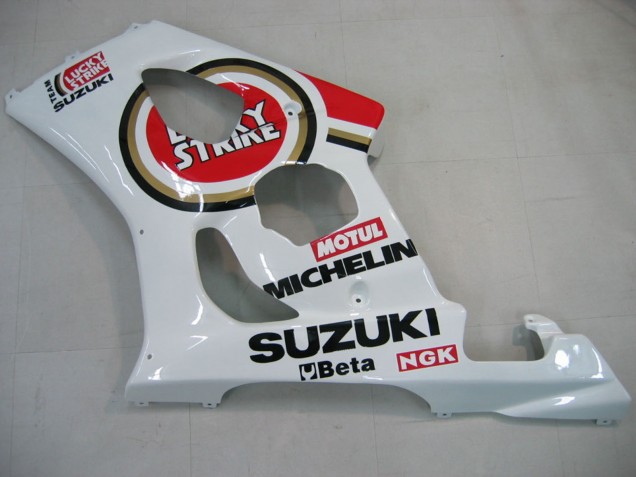 Billige Suzuki GSXR 1000 Motorrad Verkleidung 2003-2004 - Weiss Rot Motul Lucky Strike