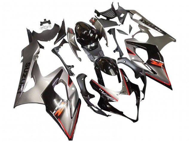 Billige Suzuki GSXR 1000 Motorrad Verkleidung 2005-2006 - Silber Schwarz Rot