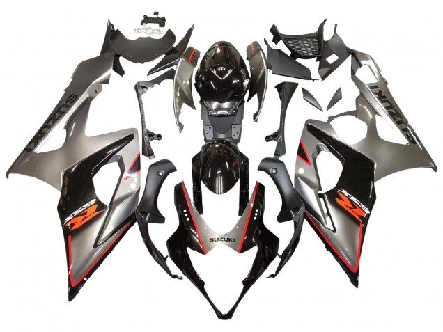 Billige Suzuki GSXR 1000 Motorrad Verkleidung 2005-2006 - Silber Schwarz Rot