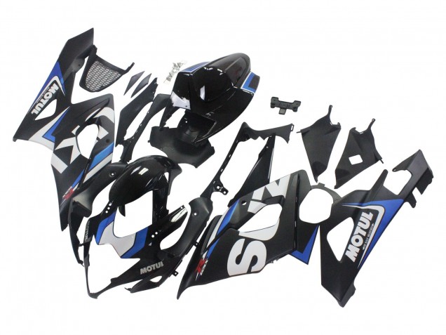 Billige Suzuki GSXR 1000 Motorrad Verkleidung 2005-2006 - Schwarz Blau Weiss Motul