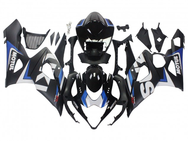 Billige Suzuki GSXR 1000 Motorrad Verkleidung 2005-2006 - Schwarz Blau Weiss Motul