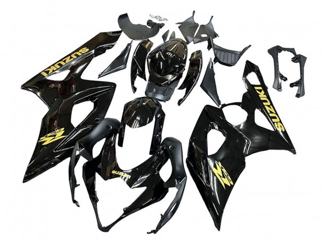 Billige Suzuki GSXR 1000 Motorrad Verkleidung 2005-2006 - Glanzendes Schwarz Gold Aufkleber